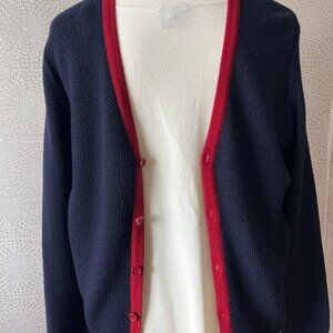 Louis Castel Men's Navy Blue Long Sleeve Knitted Button-Up Sweater Size 100